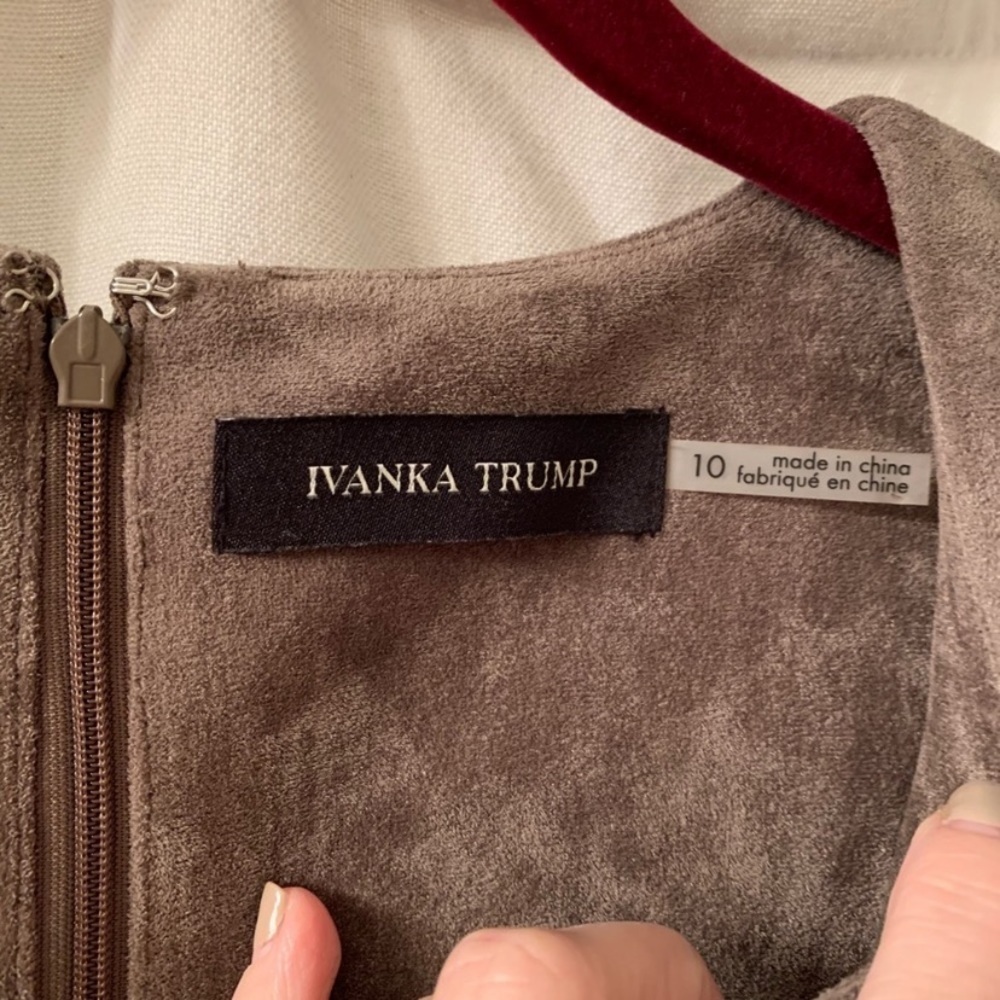 Ivanka Trump Gray Suede Dress Size 10 - Picture 7 of 9